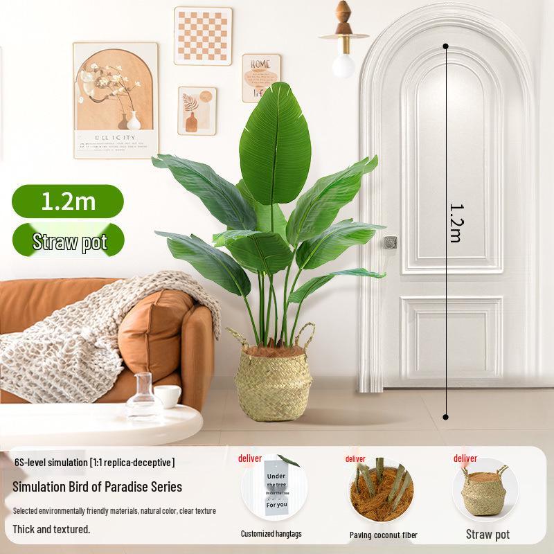 Large Artificial Traveler's Palm and Bird of Paradise Potted Tree for Indoor Decoration