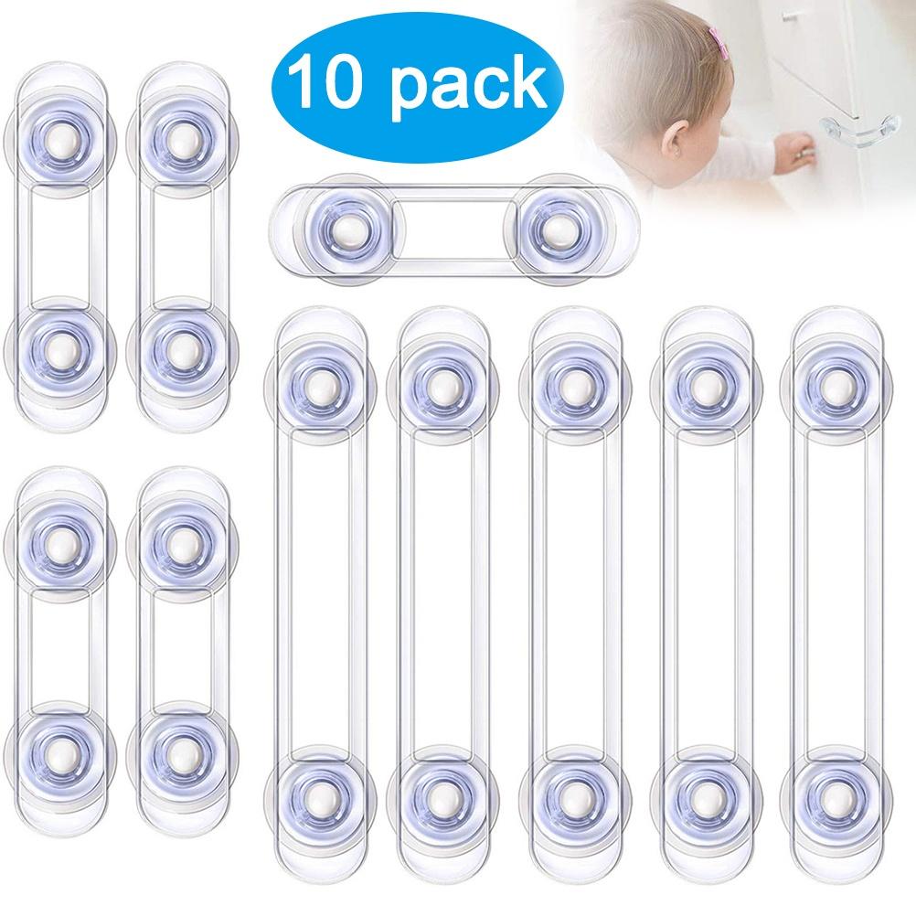 

8PCS Child Safety Locks 2 Sizes Transparent Security Locks for Wardrobes Refrigerator прозрачный