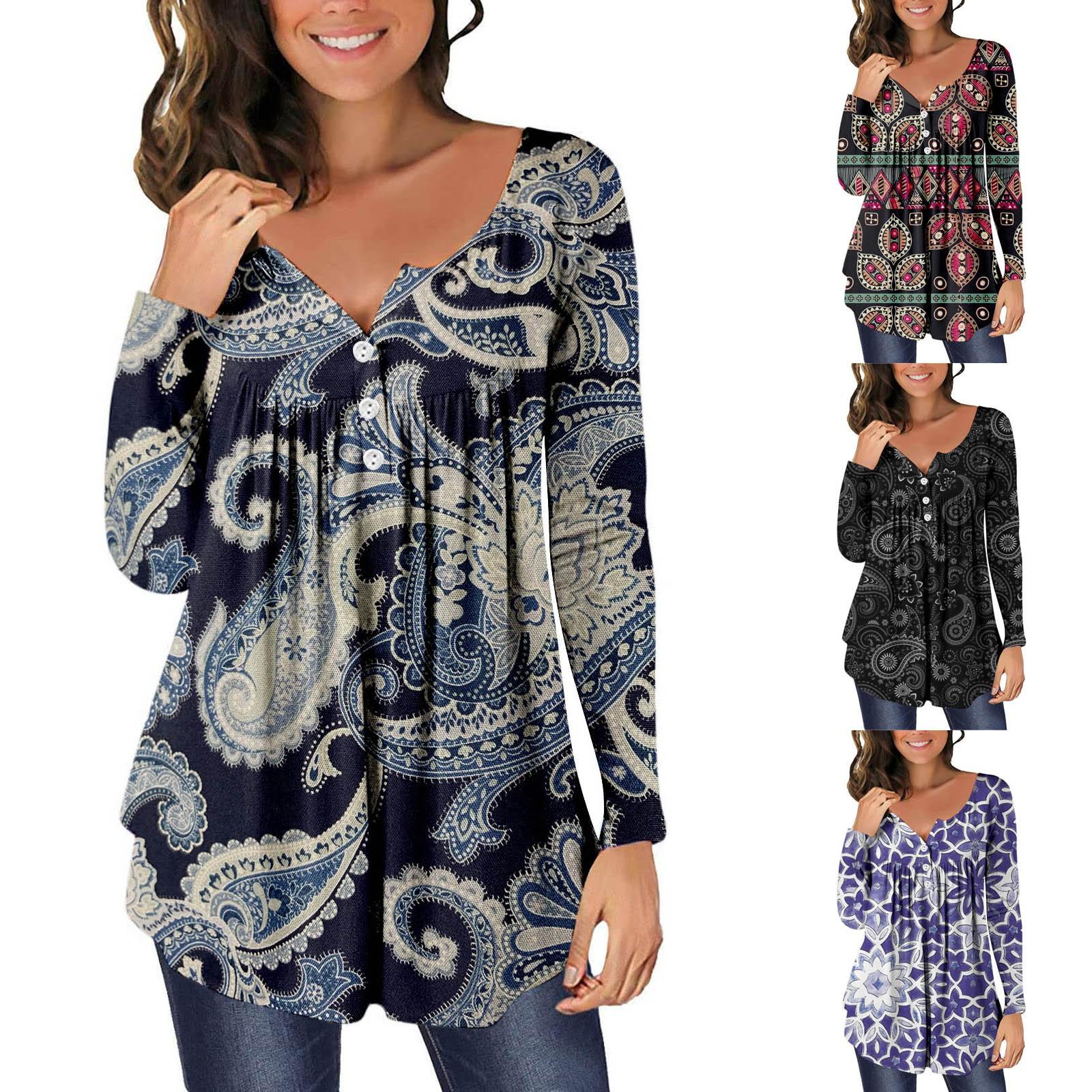 

Женский повседневный модный пуловер с длинным рукавом и v-образным вырезом с принтом