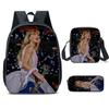 Taylor Swift Themed Kids School Backpack Set Elementary Students Oxford Fabric Breathable Lightweight With Padded Straps