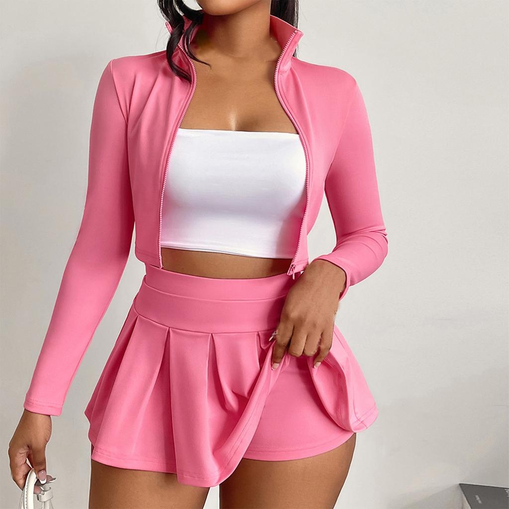 Women's Fashion Casual Hundred Sexy Undershirt Package Hip Pleated Skirt