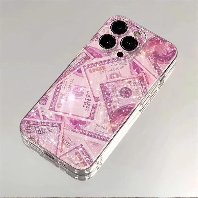 Girly Sparkly Dollar Transparent Phone Case For iPhone 16E 16 15 14 13 12 11 Pro Max Mini X XS XR 7 8 Plus SE2 Shockproof Cover