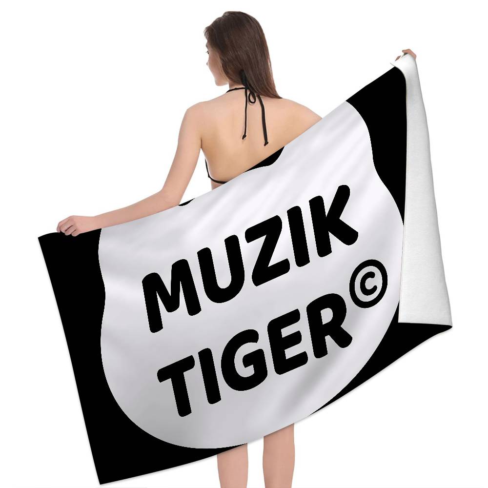 M-MuzikS Luxus T-TigerS Mikrofaser Bedrucktes Strandtuch Bergsteigen Yoga Strand Schwimmen Laufen Saugfähiges Weiches Handtuch