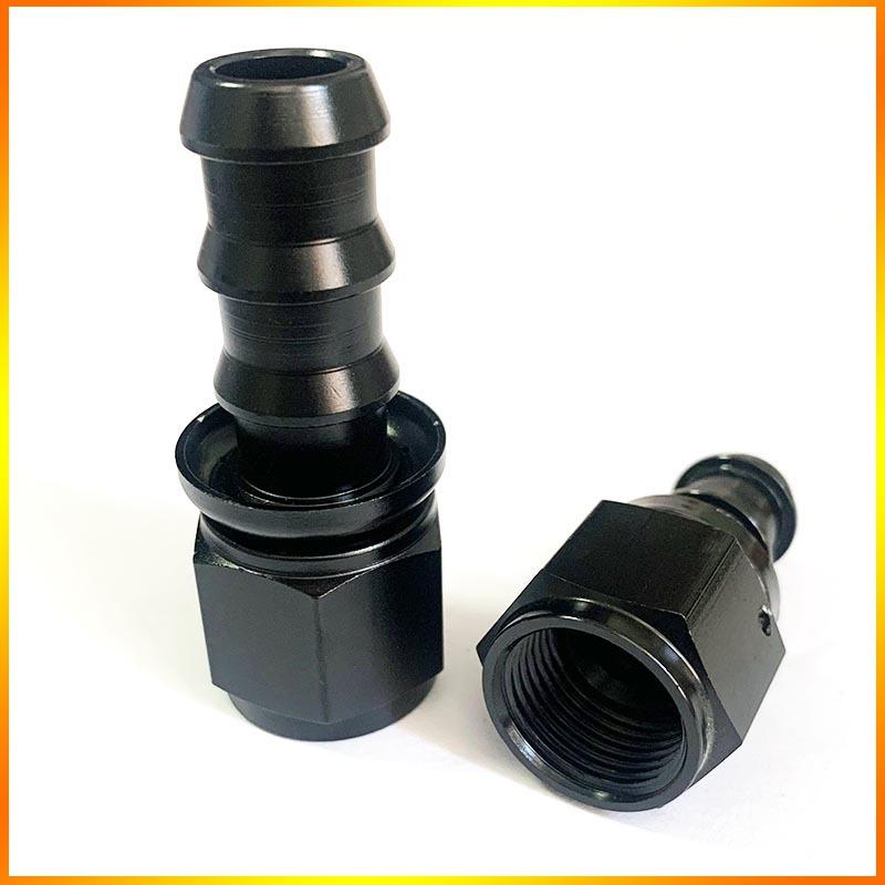 2Pcs Push-on Hose End Fittings AN4 AN6 AN8 AN10 AN12 Fuel Oil Cooler Hose Fitting 0 45 90 180 Degree Reusable Connection Adapter