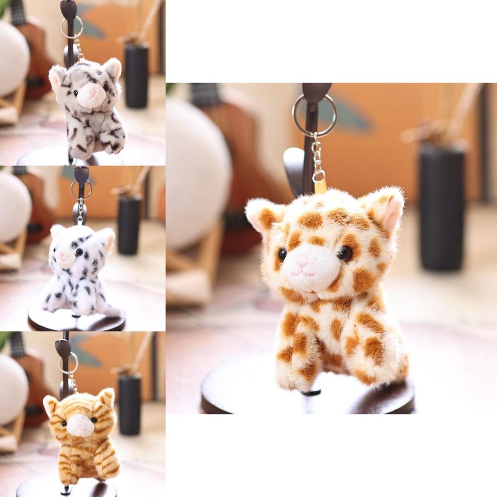 Plush Cat Keychain With Short Pile Fabric For Bag Decoration And Gift