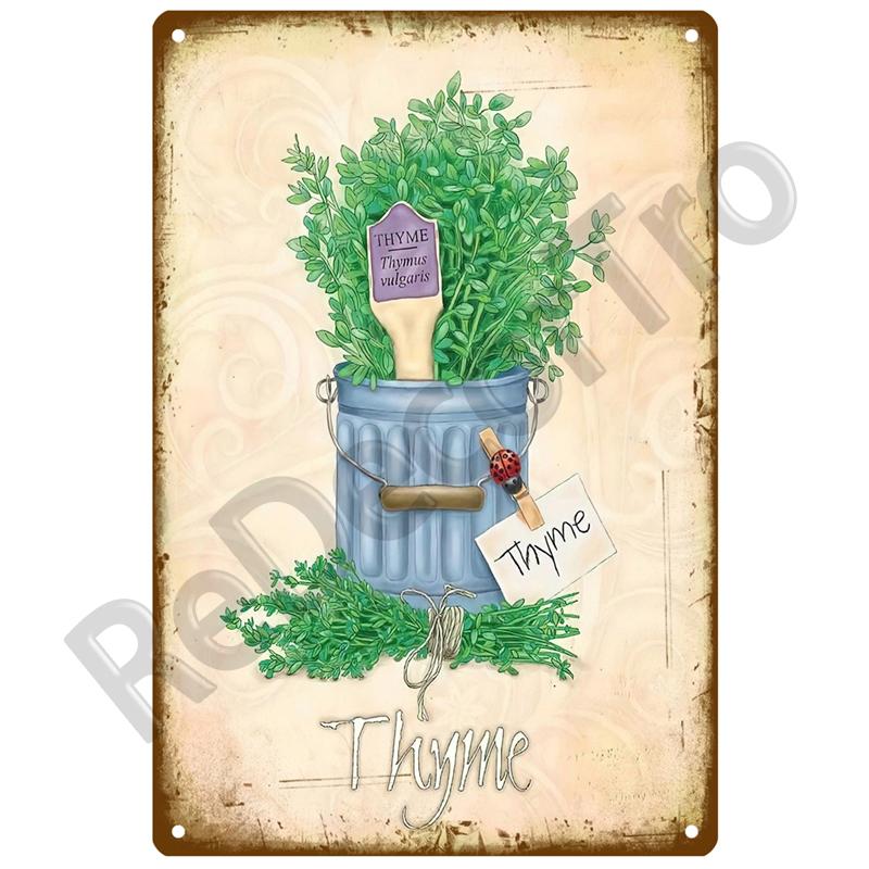 Lavender Metal Sign Plaque Vintage Flowers Tin Sign Wall Decoration For Room Art Garden Kitchen Home Living Room Iron Painting