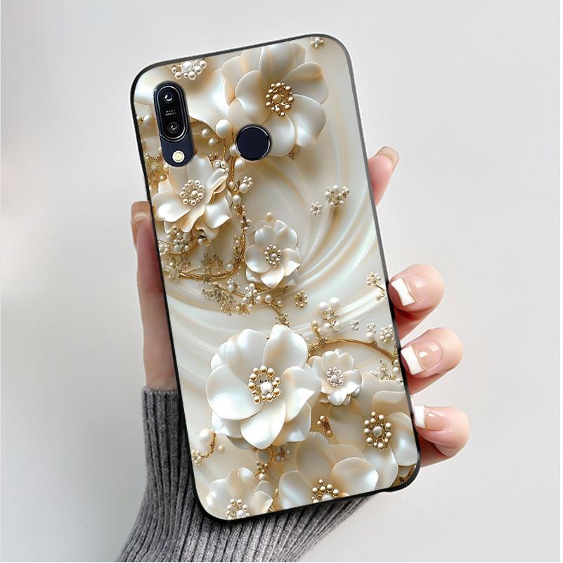 For Asus Zenfone Max (M1) ZB555KL Max Pro (M1) ZB601KL ZB602K Case Soft Silicone Black Cover Cute Flower Cartoon Phone Casing