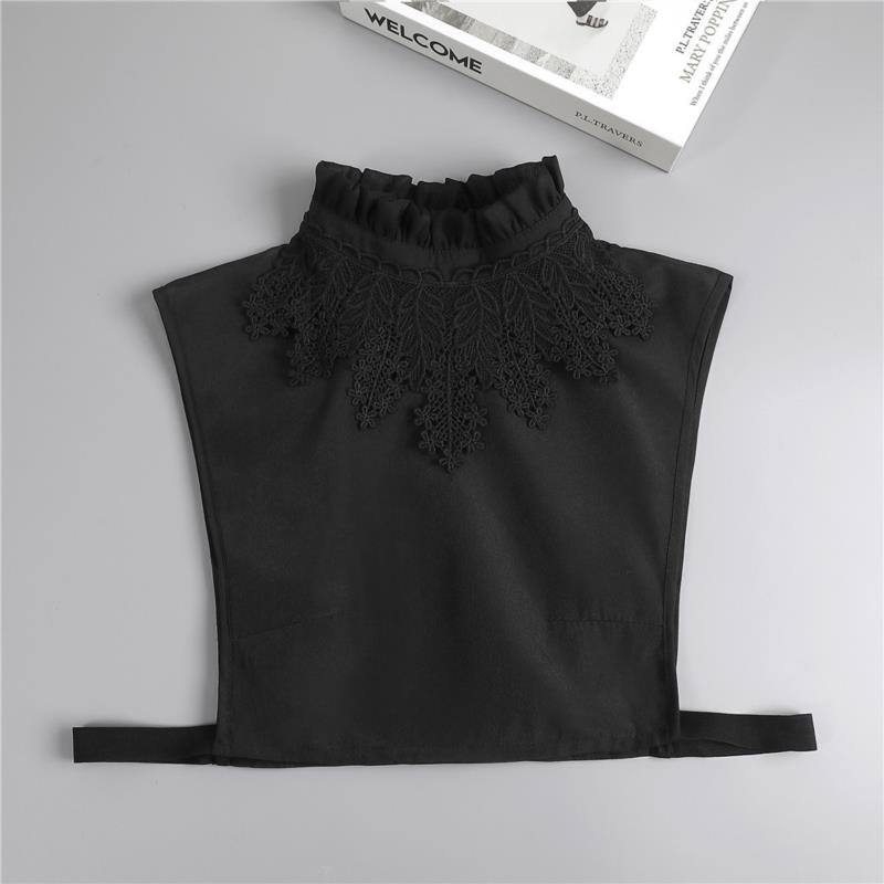 Women Embroidery Lace Detachable Lapel Fake Collar Shirt White Ruffles False Collar Woman Removable False Blouse Nep Kraagie