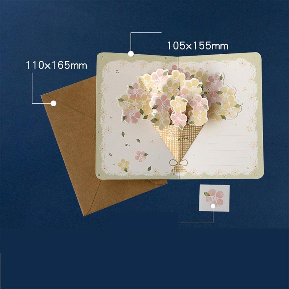 Flower 3D Greeting Card Festival Valentine's Mother's Teacher's Day Thanksgiving Blessing Card Confession Handwritten Card