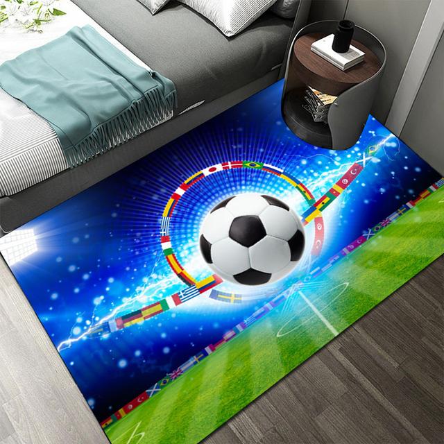 3D-Fußball-Druck-Teppich, Schlafzimmer-Dekoration, Teppich, Zuhause, Wohnzimmer, Dekoration, Küchenmatte, Eltern-Kind-Spiel, Fußball-Bodenteppich