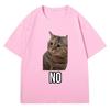2026 Summer Talking Cat Meme Pattern Print Cotton Tshirt for Unisex Women Fashion Tshirt Casual Short Sleeve Tshirt StreetWear
