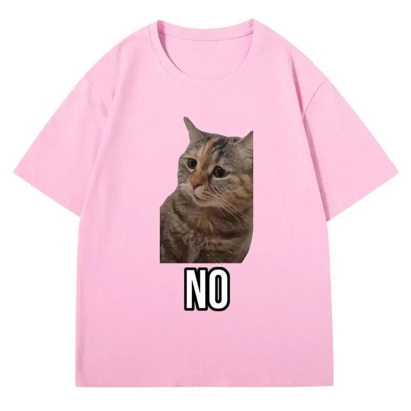2026 Summer Talking Cat Meme Pattern Print Cotton Tshirt for Unisex Women Fashion Tshirt Casual Short Sleeve Tshirt StreetWear