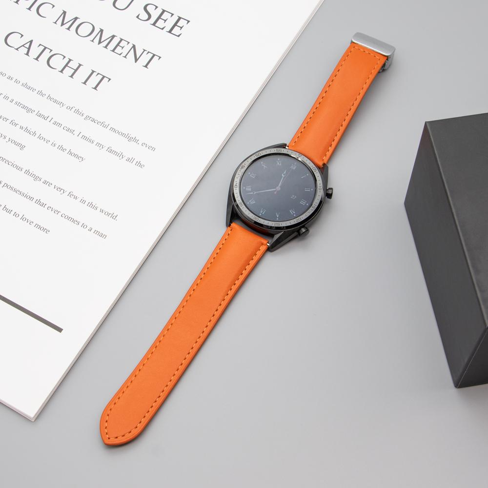 20mm Leather Strap for Samsung Galaxy Watch 6/5/4 44mm 40mm/5 Pro 45mm/Active 2/Leather Magnetic Buckle Band /Huawei Watch 42mm