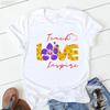 Hot Selling Women's Top Hot Selling Love Personality Pattern Printed Short-sleeved T-shirt Women Summer polyester fabric