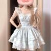 (Original Jacquard) Sweet and cute little flying sleeve dress, summer daughter feeling, waist and thin princess style tutu
