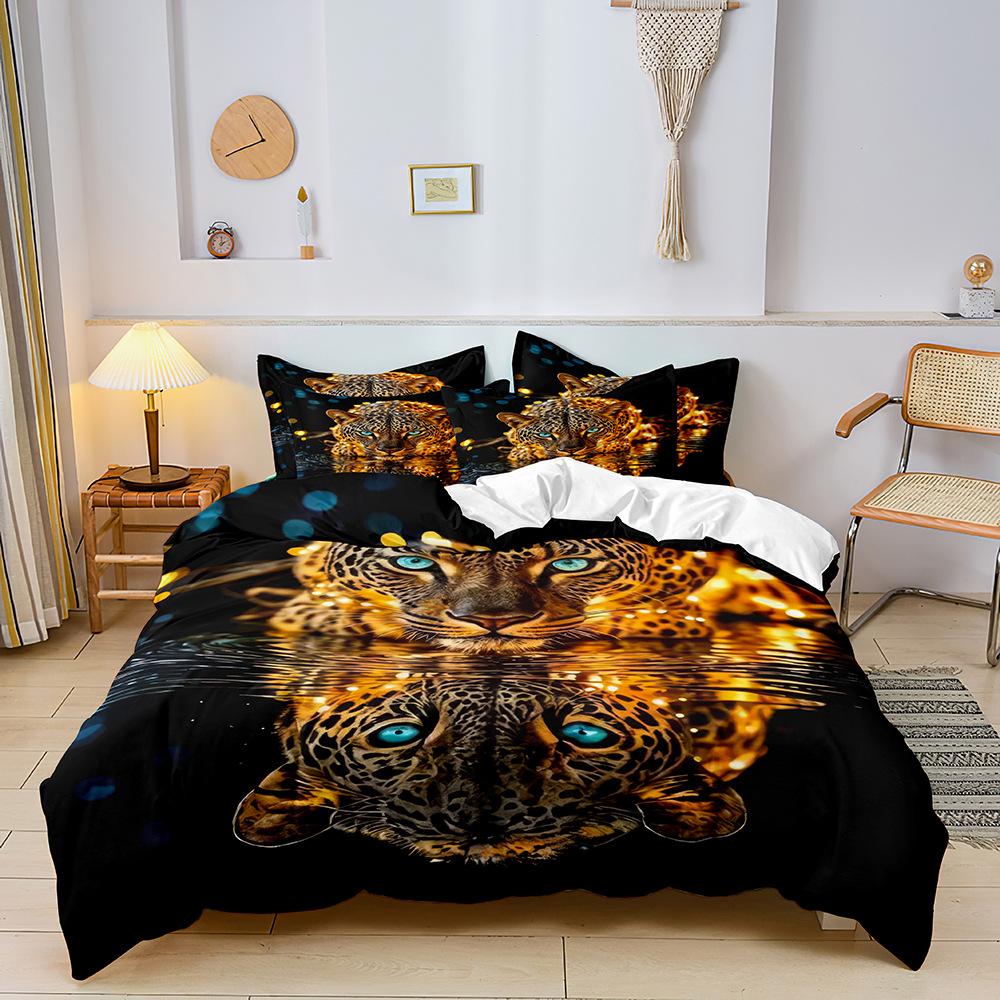 3D Digital Printing Three-Piece Set, Quilt Cover, Bed Sheet, Pillowcase, Cartoon Kit
