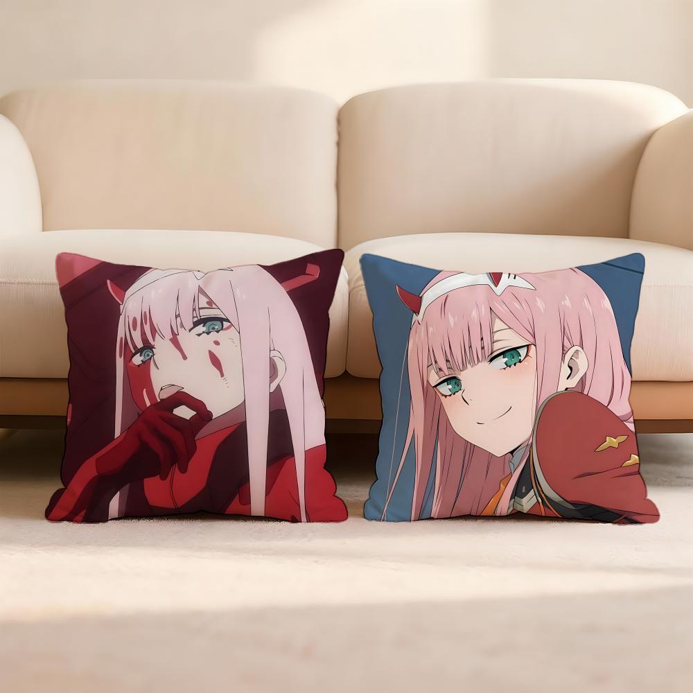 D-DARLING in the F-FRANXX Anime Cushion Cover Home & Car Multi-Scene Pillow Cover - Reversible, Soft & Durable for Daily Use