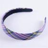 Classical Checkered Headband Breathable Fabric Wide Hairband Travel Friendly Hair Decoration for Adult Teens Daily Wear