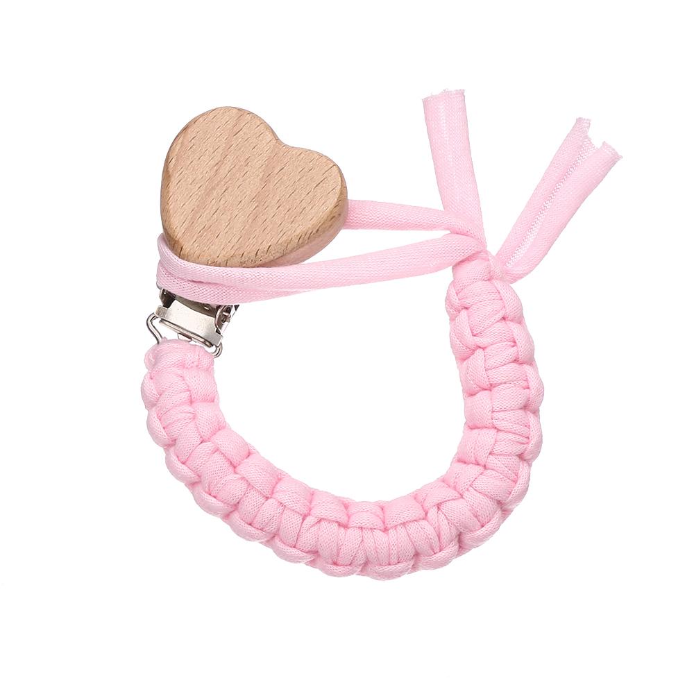 New Baby Pacifier Chain Clips Wood Heart Beech Clips Infant Dummy Holder Teething Chain for Care Soother Chew Toys Shower Gift