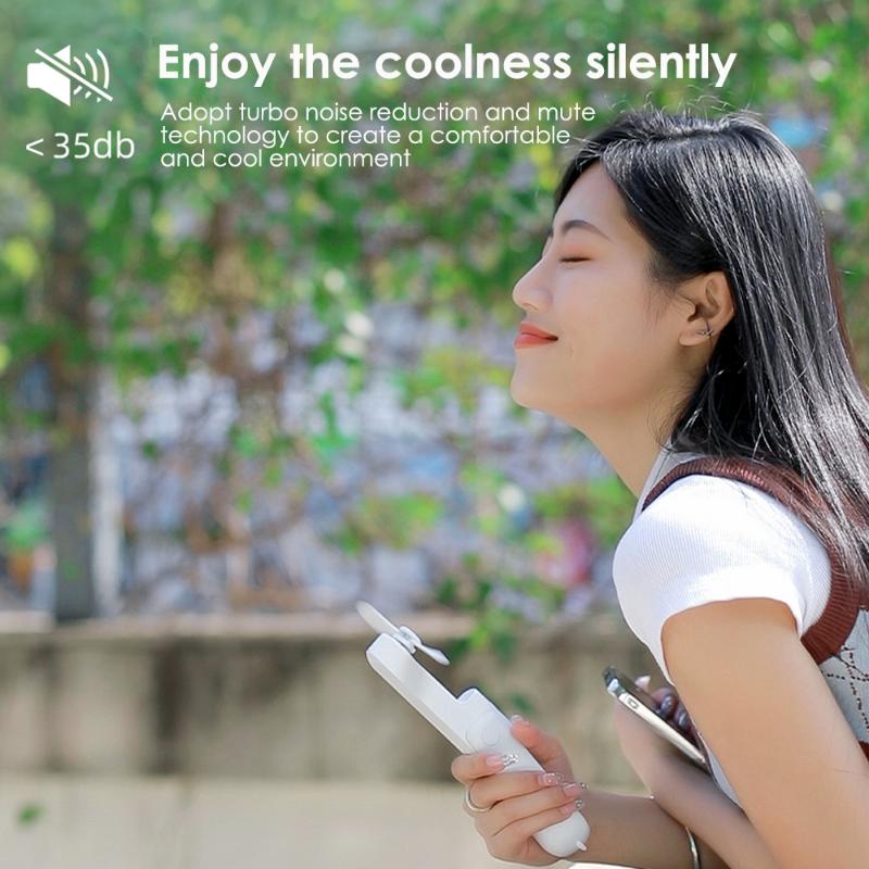 Mini Fan 3 IN 1 Rechargeable Hand Fan Foldable Small Fan with Power Bank Function 2000mAh Cooling Fan