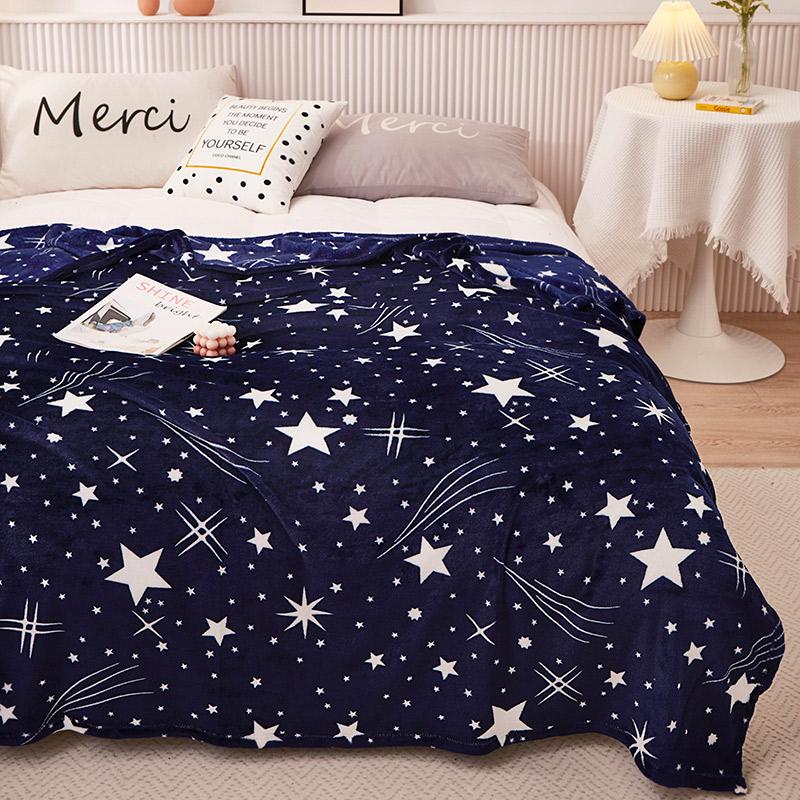 Mysterious Starry Sky Galaxy Star Throw Blanket Ultra Soft Lightweight Plush Flannel Nap Blanket for Couch Bed Sofa Chair Office