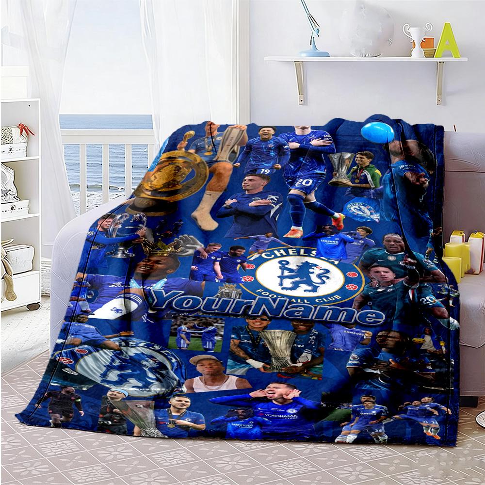 Chelsea Customize Your Name Blanket Multi-purpose Personalized Blanket Comfortable Throw For Picnics Livingroom Chair Nap Ideal for All Seasons