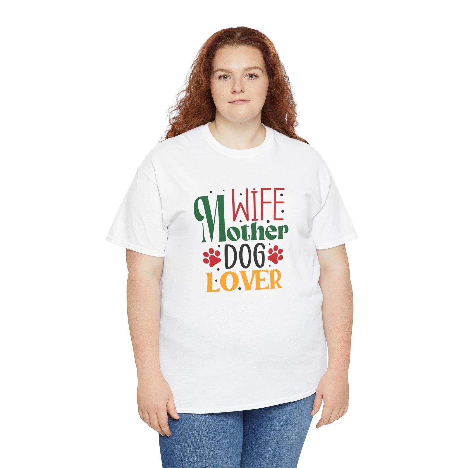 

Wife Mother Dog Lover T-Shirt – Funny Puppy Lover Paw Print Tee for Owners 2XL