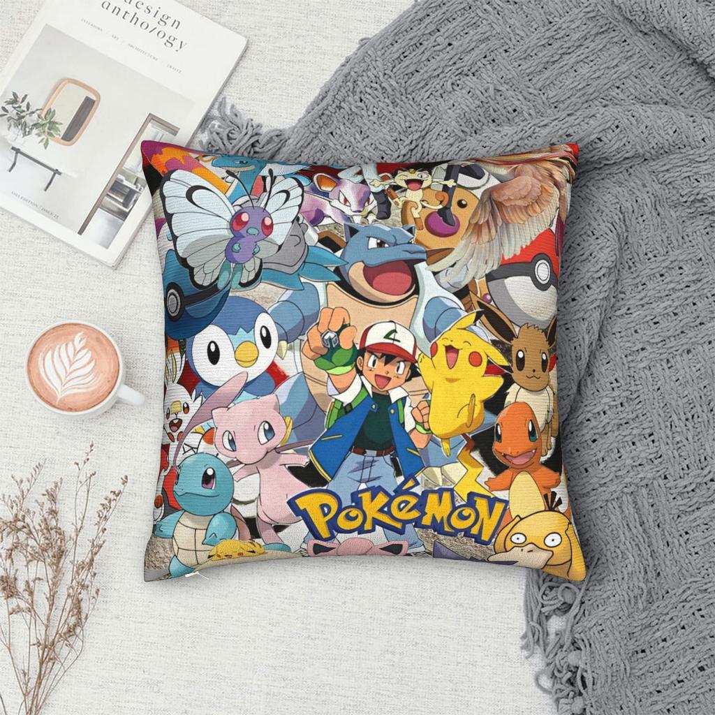 Square Pillowcases Polyester Room Pokemoned Cushion Cover Funny Home Decoration Pillow Cover 40*40