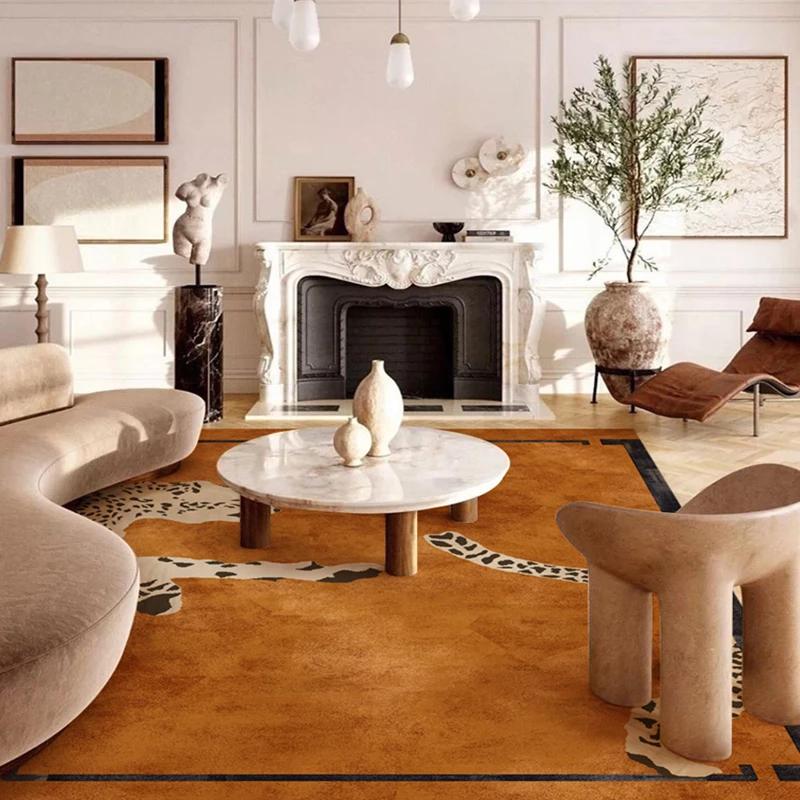 Leichte Luxusteppiche für Schlafzimmer Leopardenmuster Wohnzimmerdekoration Plüschteppich Zuhause Dicker Teppich Große Fläche Flauschig Weiche Bodenmatte