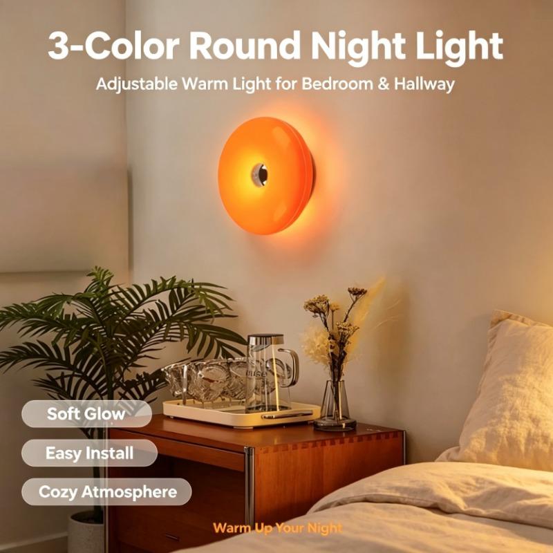 Tricolor Lighting Plastic Donut Wall Lamp Modern Energy Saving Touch Switch Lamp Dimmable USB Plug Desk Lamp Bedroom