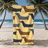Süßer Welpen Strandtuch Handtuch Textil Bademantel Strand Schnelltrocknend Dackel Leicht Cartoon Tragbar Camping Schwimmbad Reise