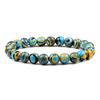 New Blue Malachite Natural Stone Bracelets Women Men Chakra Prayer Mala Buddhist Beads Bracelet Bangle Yoga Strand Charm Jewelry