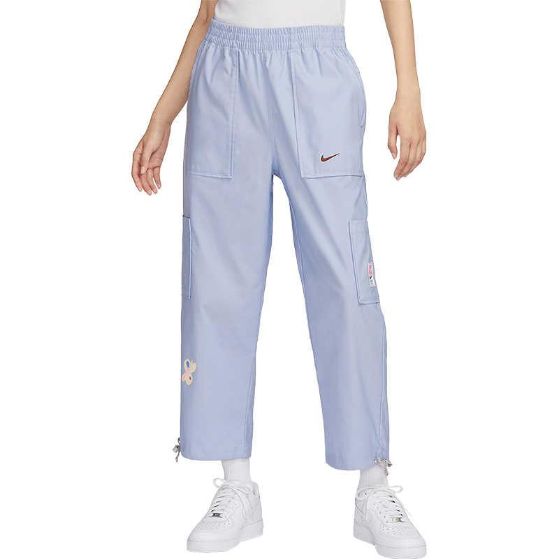Nike Ropa Deportiva Pantalones Cargo Casuales Multibolsillo Pantalones de Mujer Azul Vintage Gris FJ7717-448