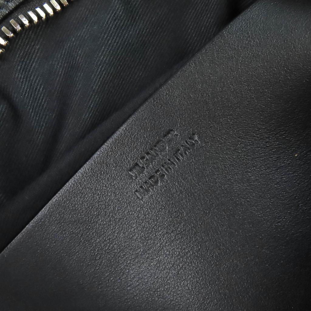 Tolle JIL SANDER Schultertasche Einzelriemen Lammfell Shearling Jacke Schwarz Gebraucht