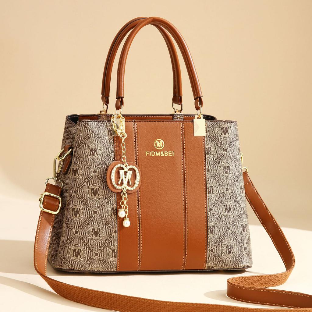 Pu bag 2025 new fashionable large-capacity tote bag polyester handbag shoulder messenger bag women's bag women's bag