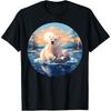 Polar Bear Reading Book Cotton Men T Shirt
