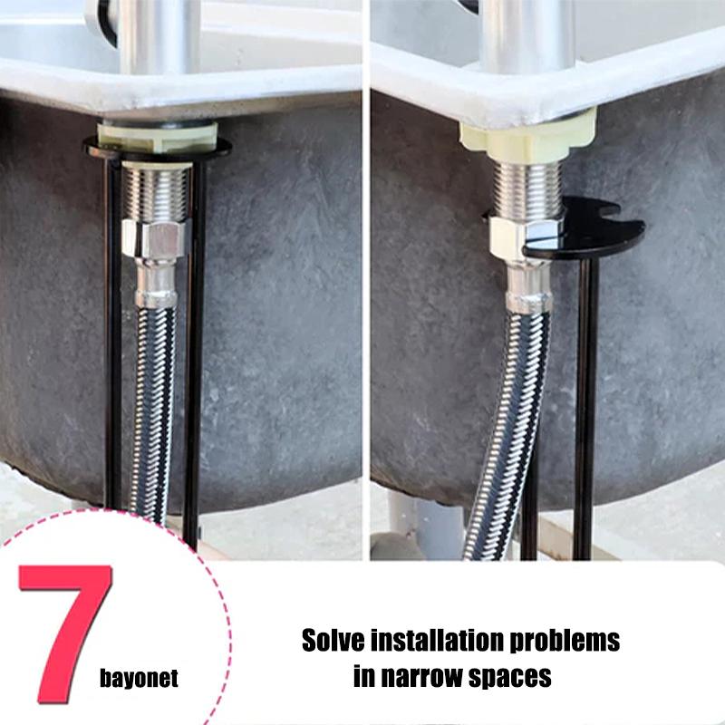 2 Pcs Multifunction Carbon Steel Sink Repair Wrench Sink Faucet Installer For Bathroom Kitchen