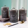 3Pcs Coffee Sugar Container Sets Decor Lid Metal Tea Coffee Sugar Storage Jars Canister Pot Kitchen Container