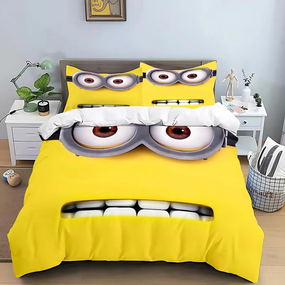 New Despicable Me Anime Bedding Sets Comforter Quilt Bed Cover Duvet Cover Pillow Case Sets Kids Adult Size Home Textiles