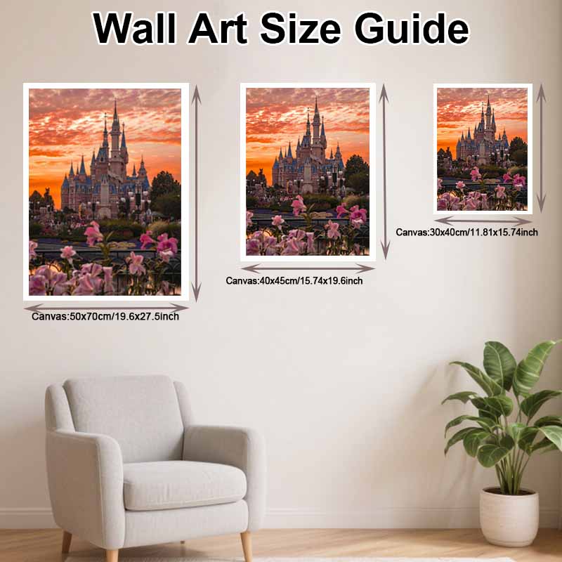 Disney Diamond Painting 5D DIY Castle Scenery Diamond Painting Art Diamond Painting Kit Adult/Beginner Gift Idea Creative Home Decor