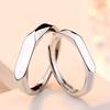 Free Pair Silver Cut Engagement Couple Signet Pure Silver Gift [Rockyu] Ring, Size, Men's Ring, Ring, 925, Multi-faceted Ring, Ring, Ring, Simple,