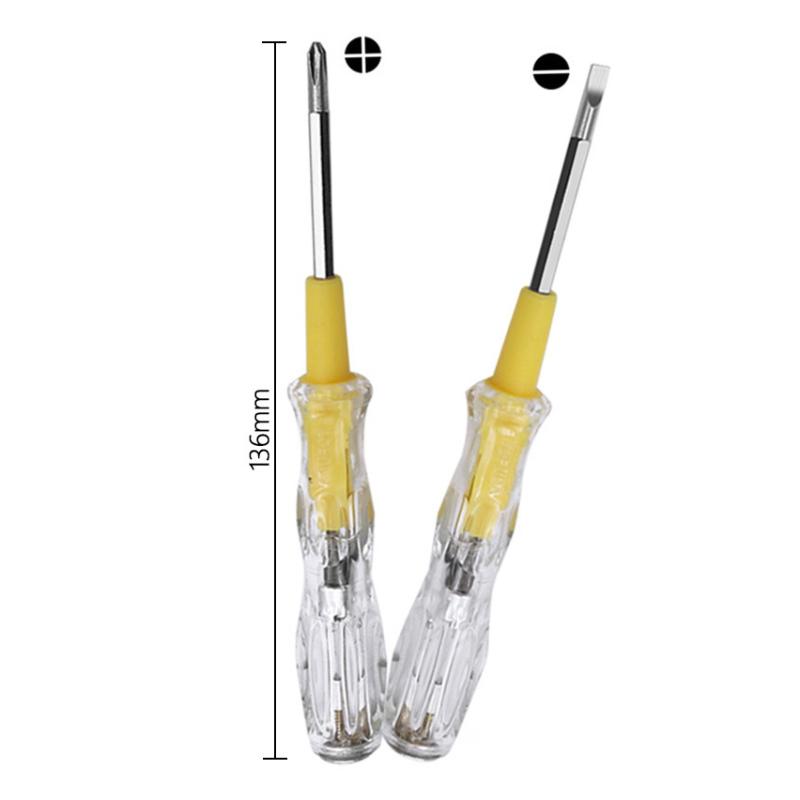 3Pcs AC100-500V Electrical Voltage Tester Pen Double-Headed Screwdriver Detector Removable Phillips Flat-head Screwdriver Tools