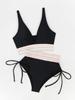 Webbing Deep V Backless Sexy Bikini Set Comfortable Elegant Swimwear