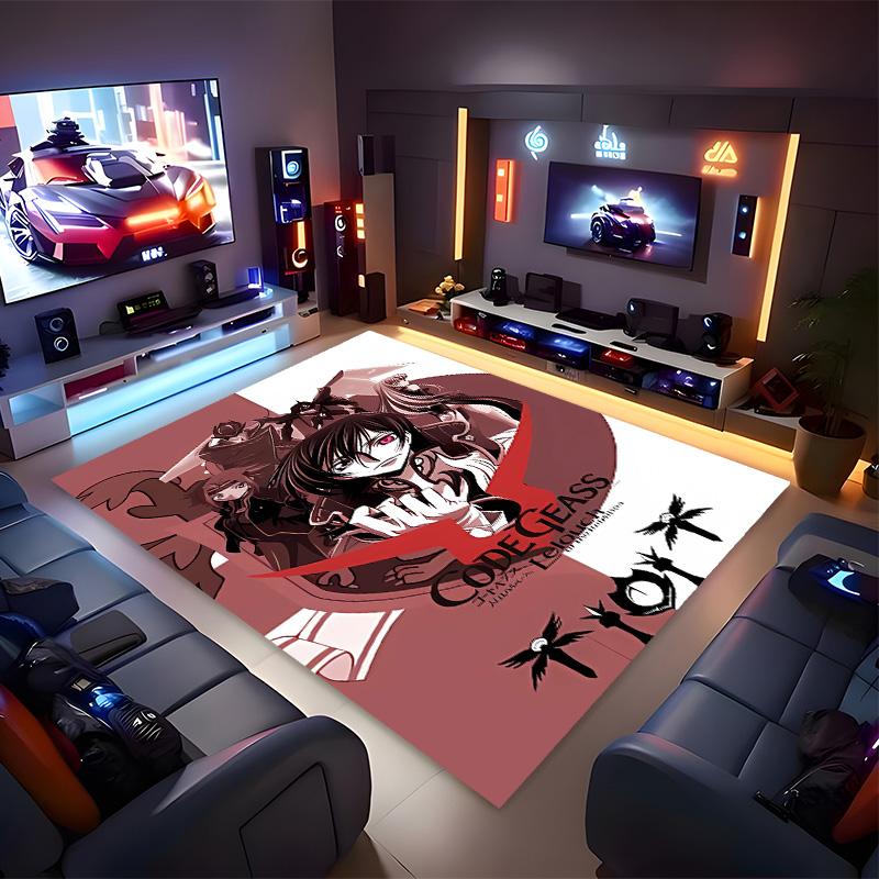 Anime Code Geass Printed Absorbent Washable Carpet,Non-Slip Bathroom Mats,Kitchen Rugs,Living Room Entrance,Camping Picnic Rugs