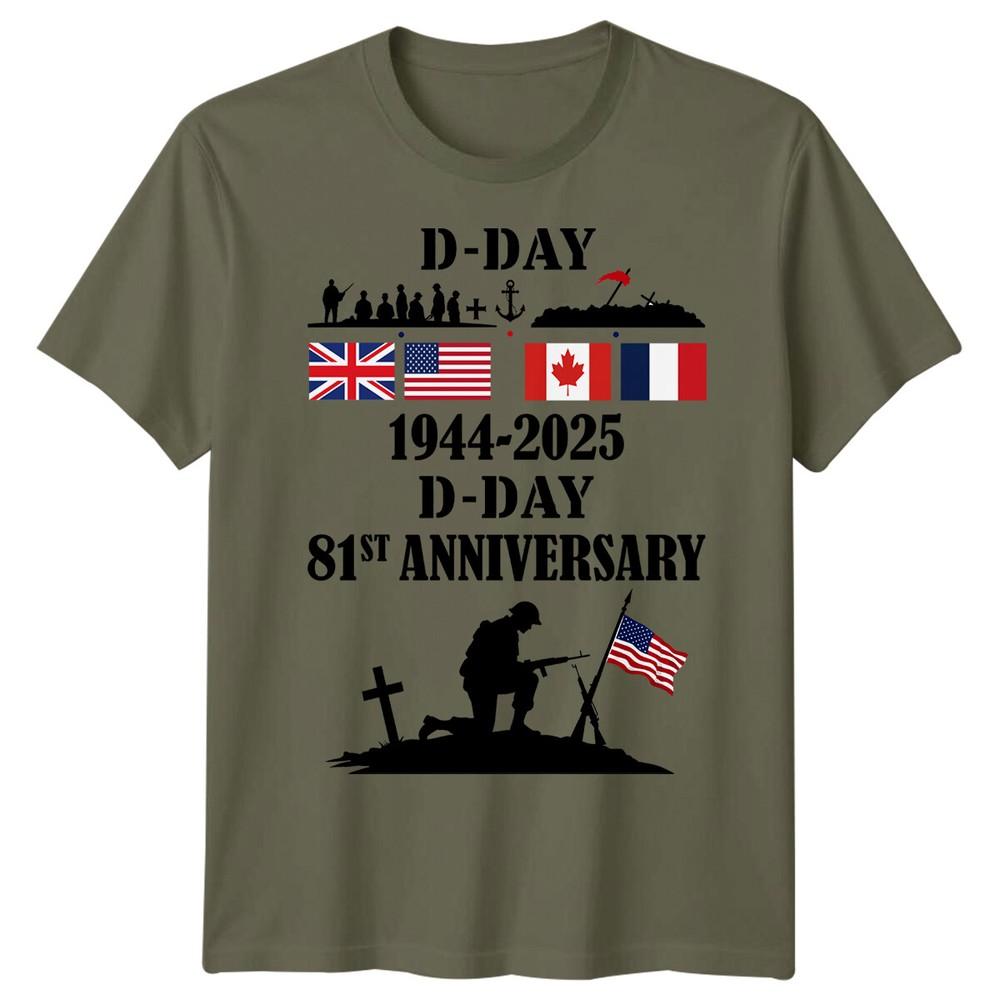

Family Soldier Design D-Day T-Shirt Tee 1944 World War II Normandy Military #DD XL