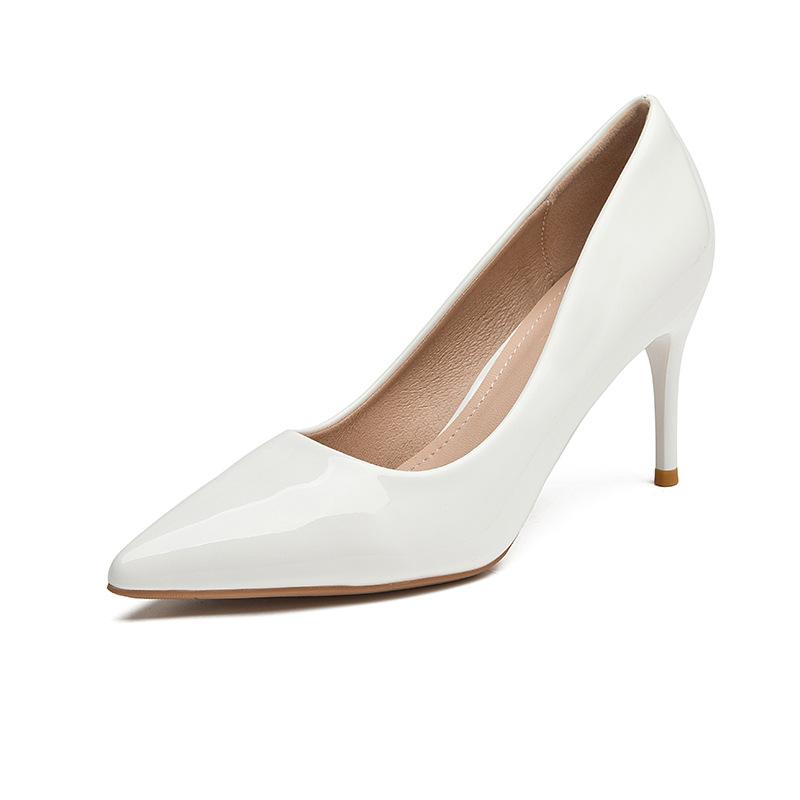 Comemore Pointed Toe Pumps Patent Leather Dress Women Shoes Professional High Heel Temperament Stiletto Heels Work Single Shoes