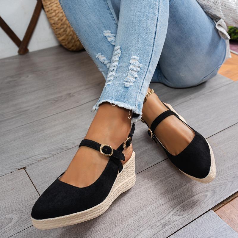 Women's Suede Wedge Heels, Pointed Toe Lace-Up Platform Espadrille Shoes, Spring Summer Fashion Shoes