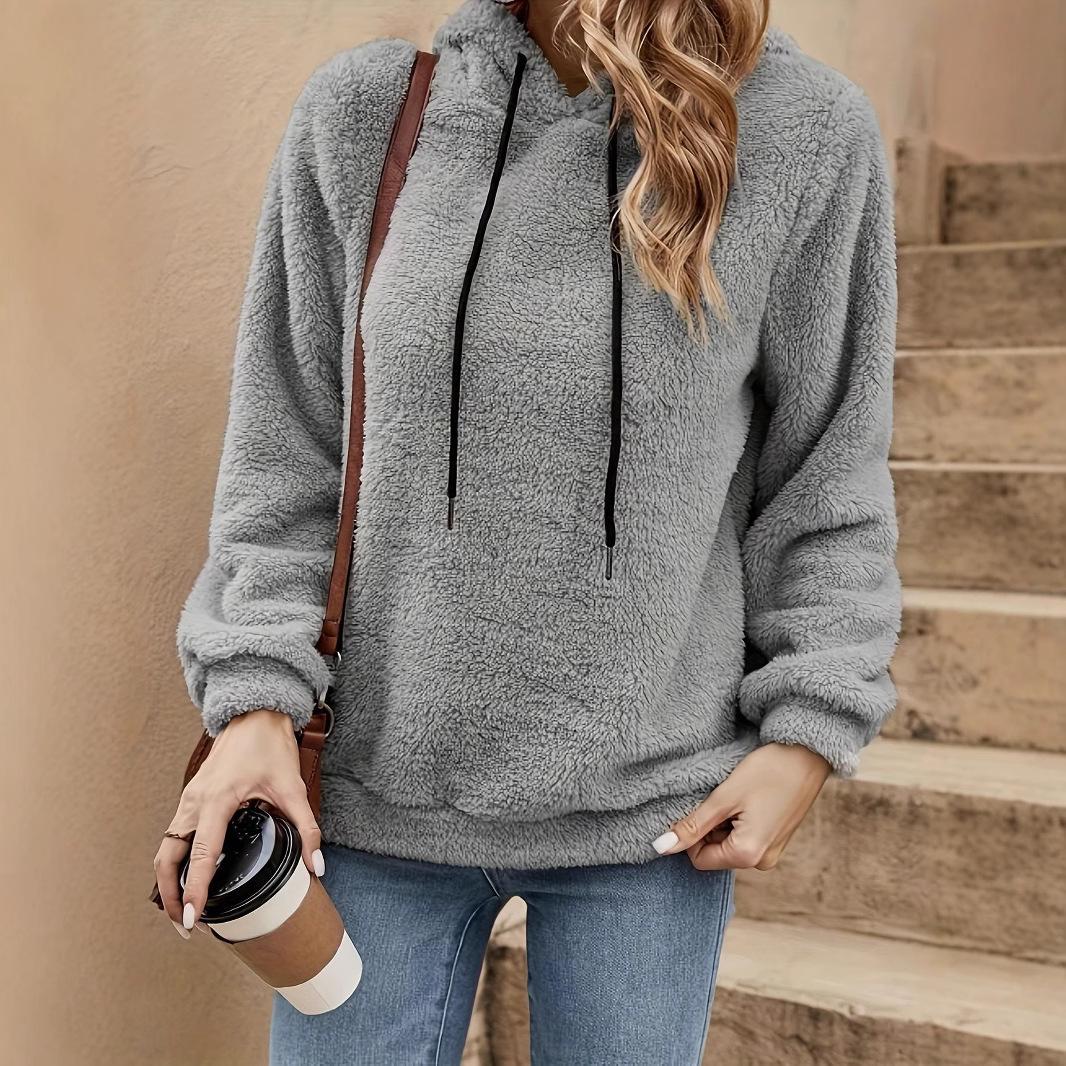 

Плюс Размер Зимняя Женская Длинный Рукав Однотонный Затягивающийся Толстовка С Капюшоном 4XL серый