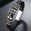 Cross Men's Cross Bracelet Zinc Zinc Alloy Leather Bangle Dark Series Leather Bracelet  Fashion Jewelry