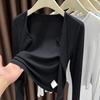 Women Grey Ribbed Thin Cardigan Shawl, Lightweight Sun Protection Air Conditioner Coat Office Summer Outerwear Cover Up